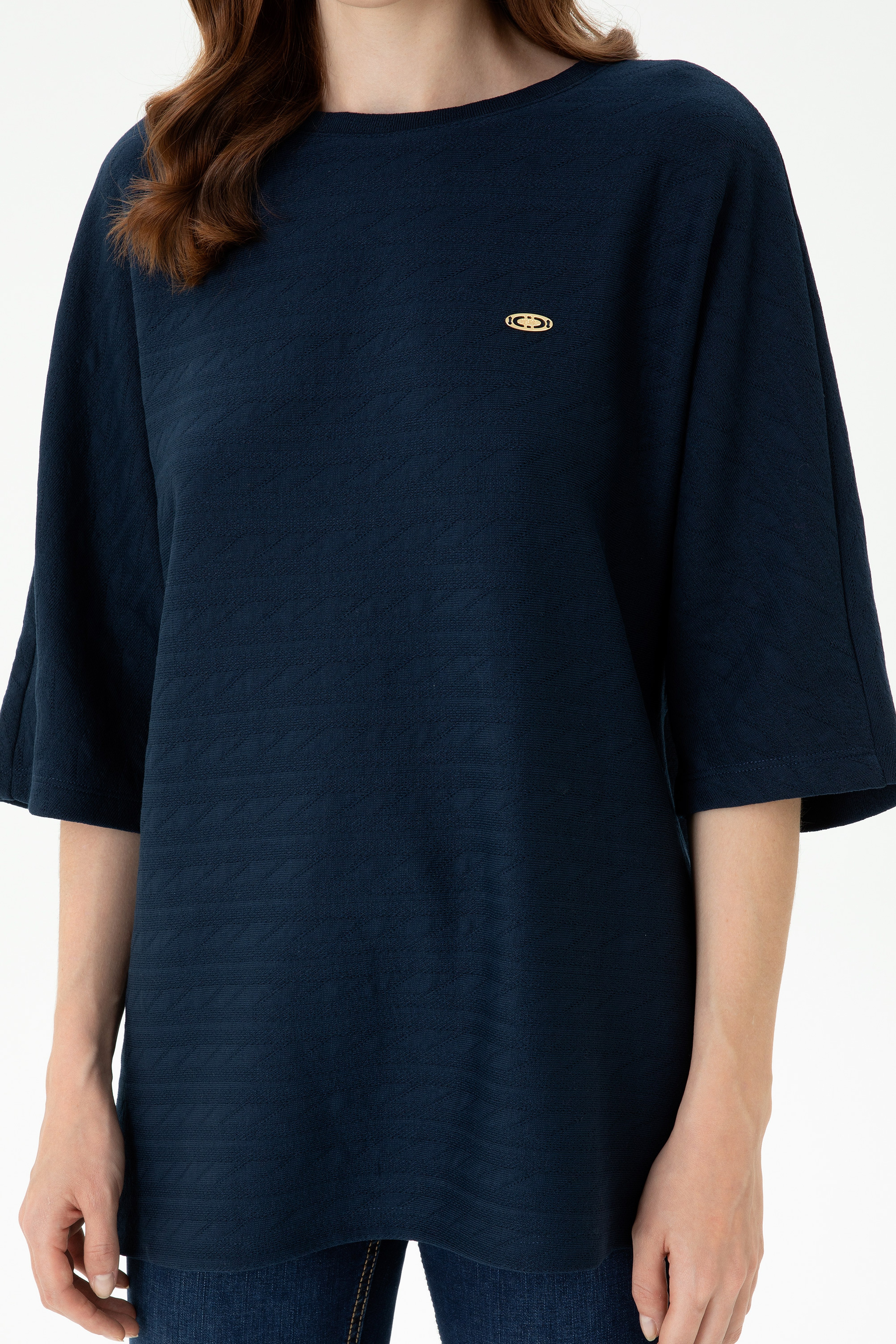 Kadın Lacivert Sweatshirt - Image 6