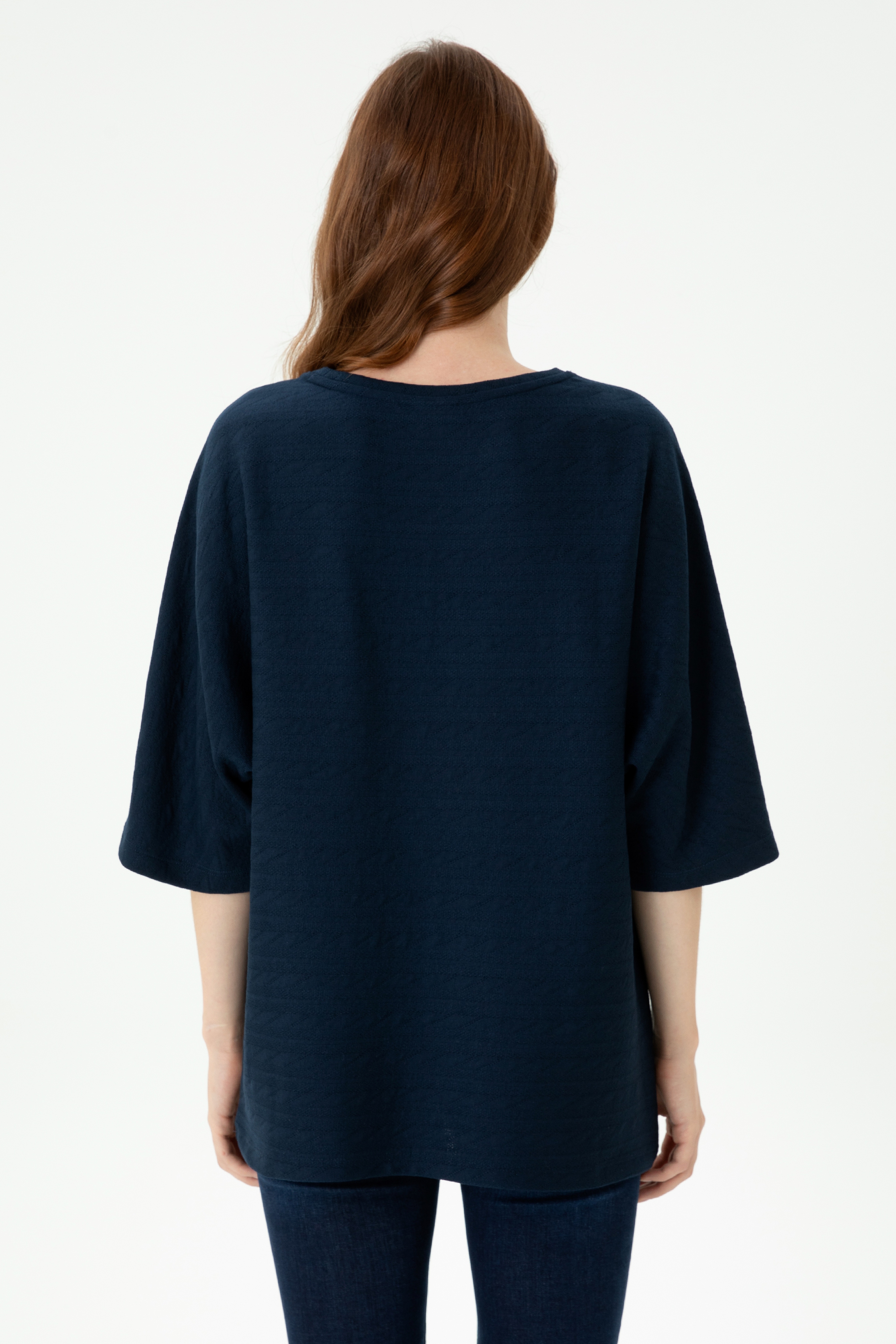 Kadın Lacivert Sweatshirt - Image 5
