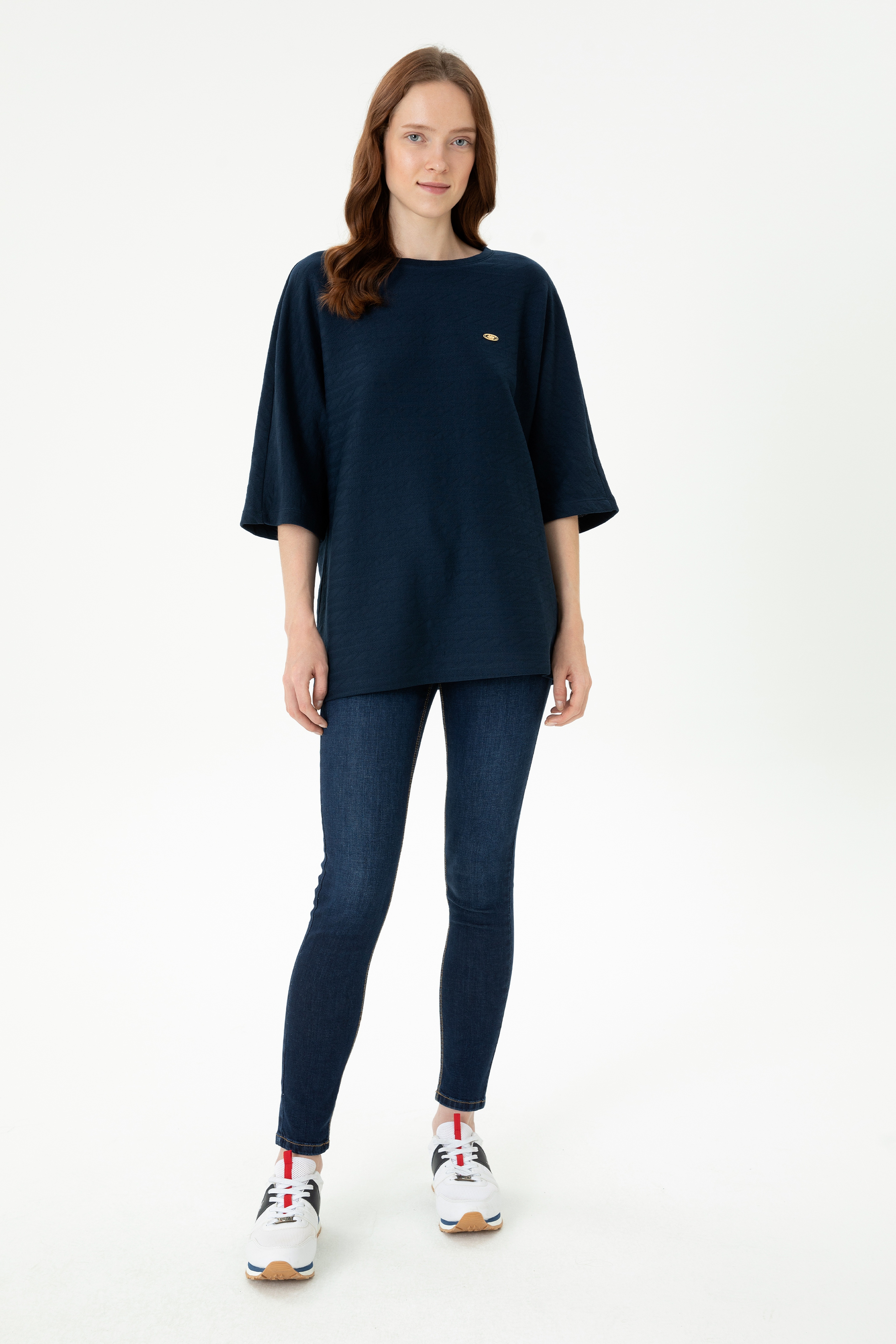 Kadın Lacivert Sweatshirt - Image 4