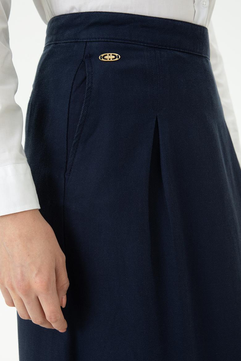 Kadın Lacivert Dokuma Etek - 50276018003