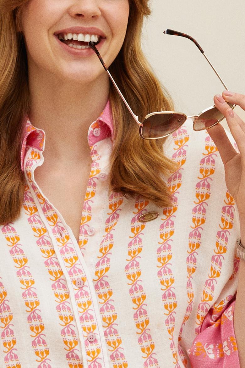 Kadın Pembe Uzun Kollu Gömlek - 50264128003