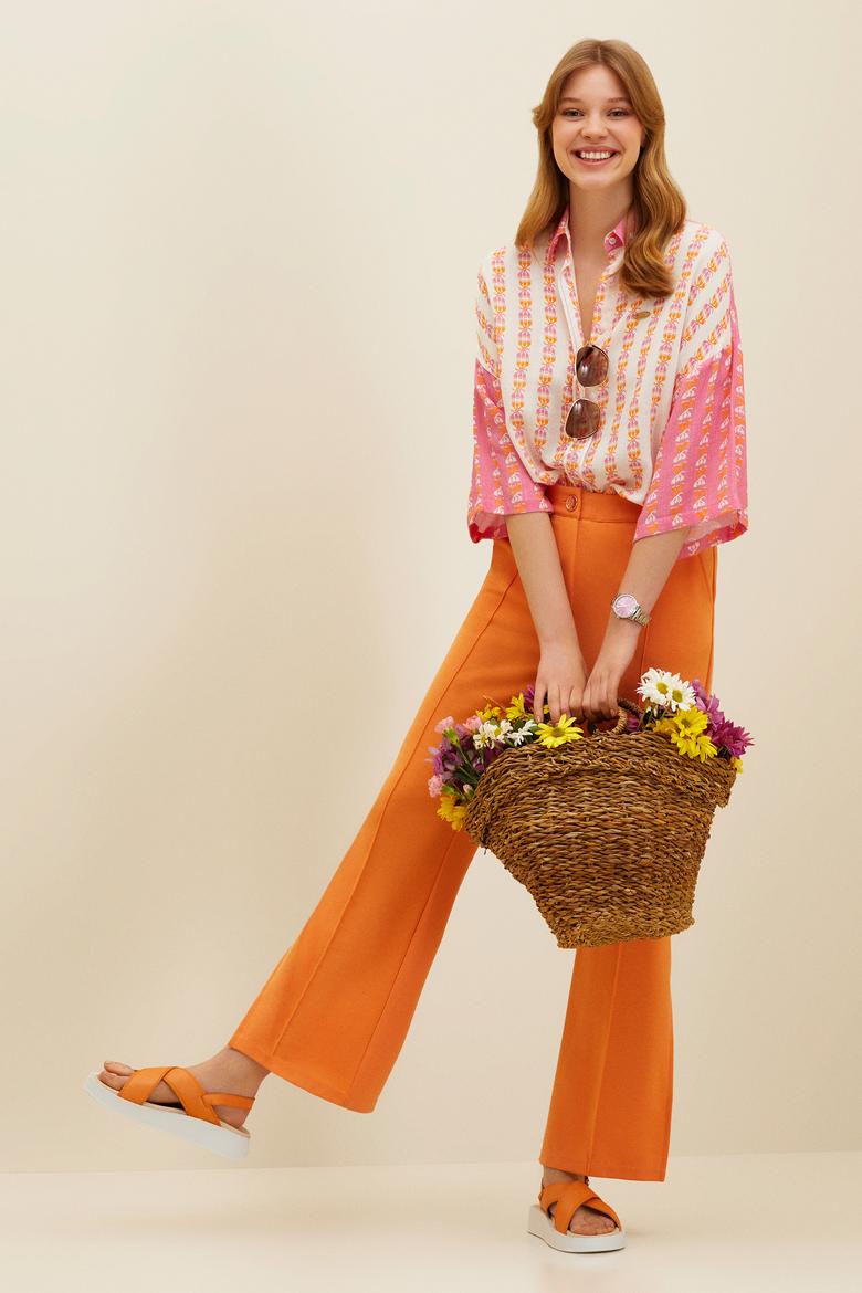 Kadın Pembe Uzun Kollu Gömlek - 50264128003