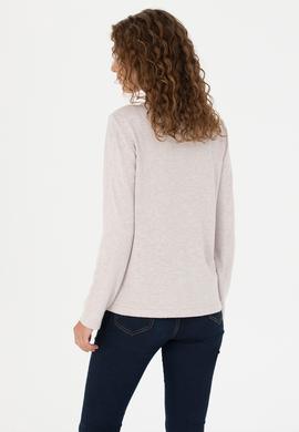 Kadın Taş Melanj Basic Triko Hırka - 50269008051