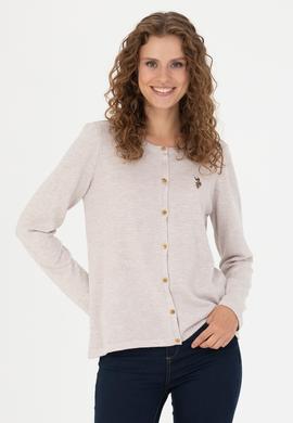 Kadın Taş Melanj Basic Triko Hırka - 50269008051