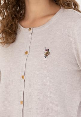 Kadın Taş Melanj Basic Triko Hırka - 50269008051