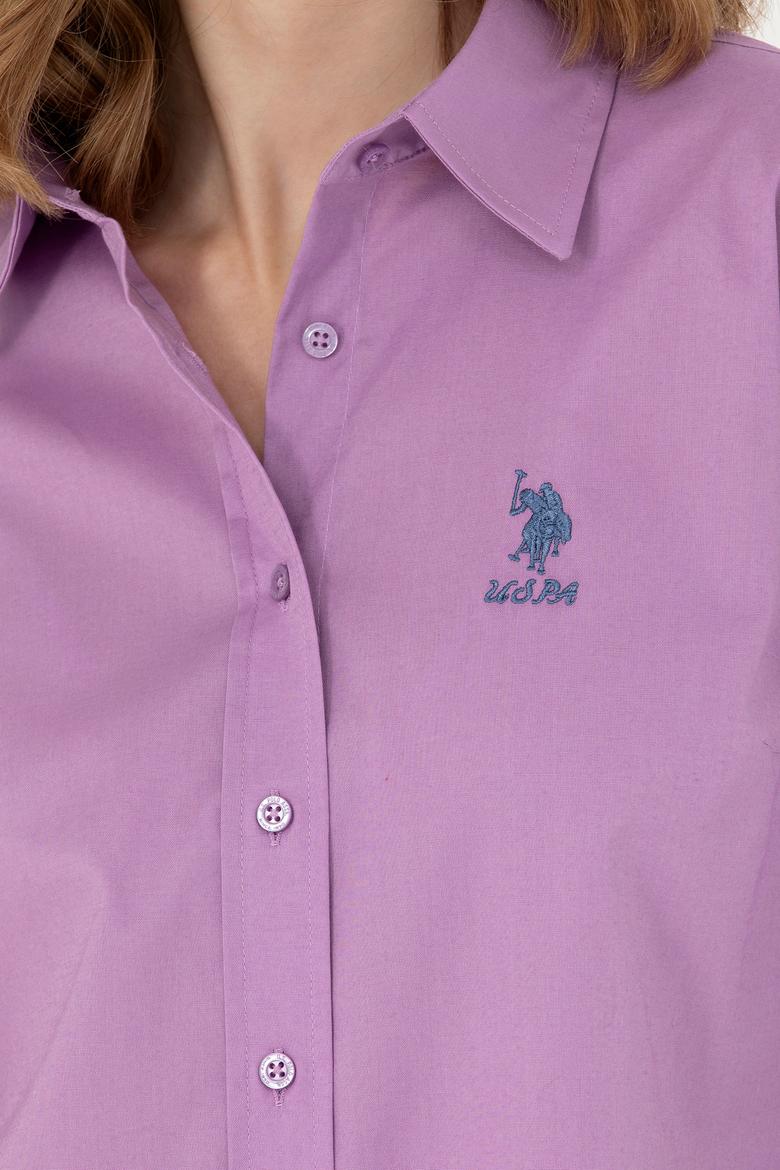 Kadın Lila Uzun Kollu Basic Gömlek - 50271266035