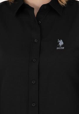 Kadın Siyah Uzun Kollu Basic Gömlek - 50271267028