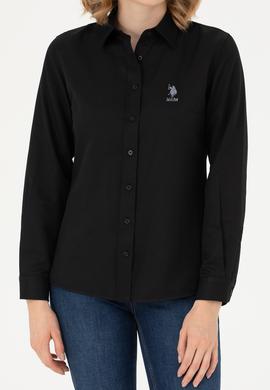 Kadın Siyah Uzun Kollu Basic Gömlek - 50271267028