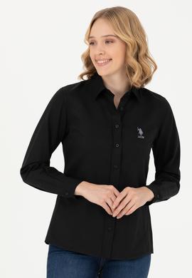 Kadın Siyah Uzun Kollu Basic Gömlek - 50271267028