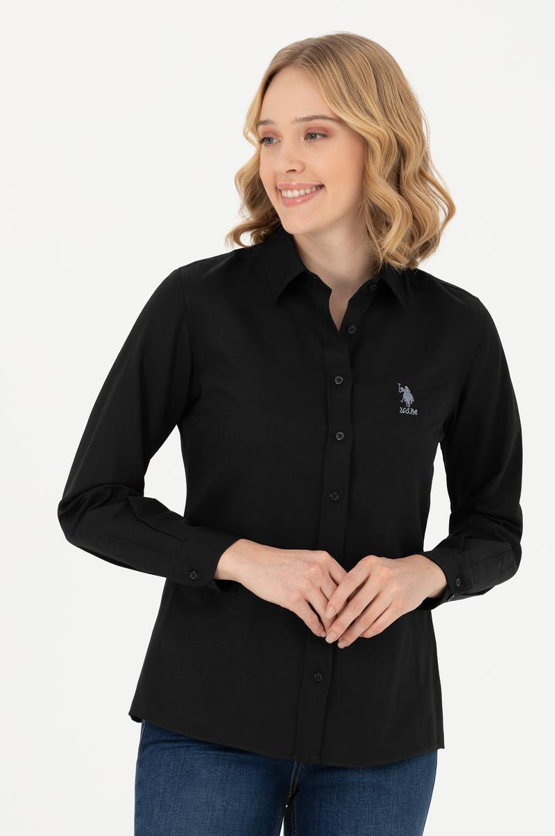 Kadın Siyah Uzun Kollu Basic Gömlek