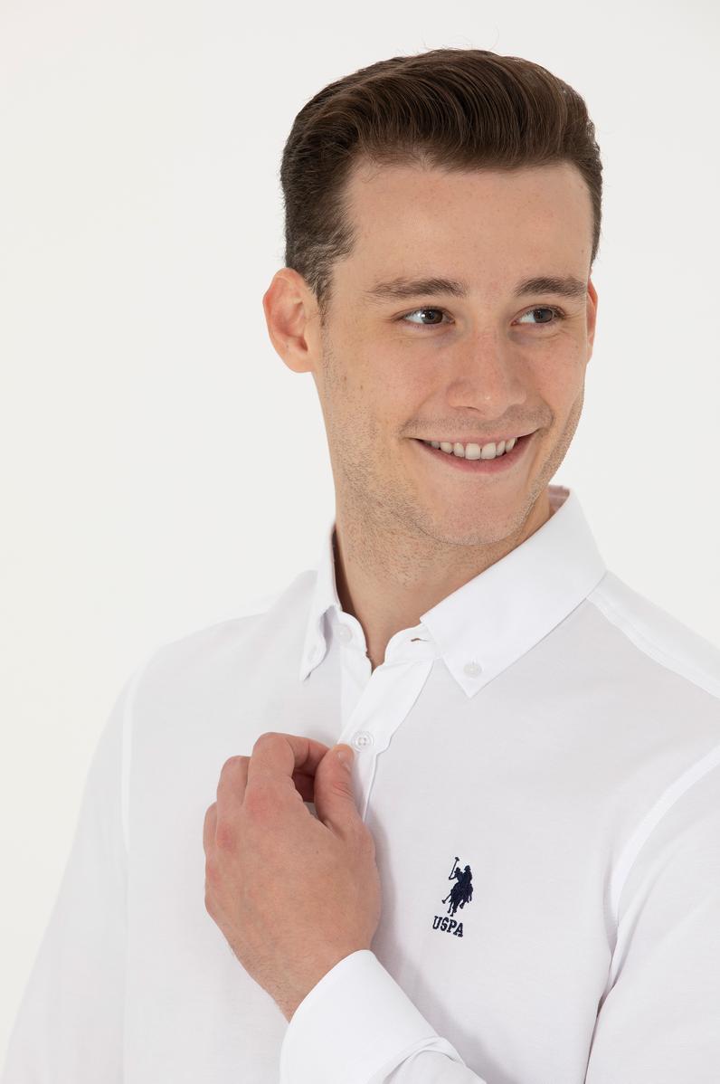 Erkek Beyaz Uzun Kollu Basic Gömlek