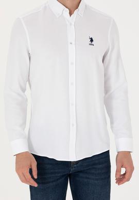 Erkek Beyaz Uzun Kollu Basic Gömlek - 50271269004