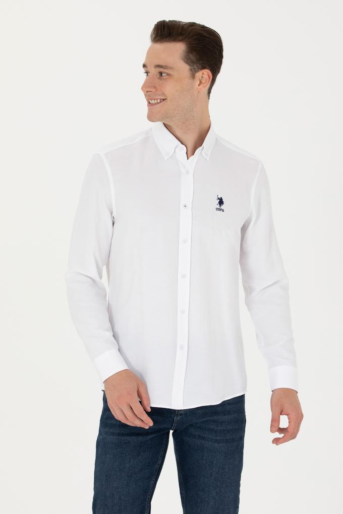 Erkek Beyaz Uzun Kollu Basic Gömlek