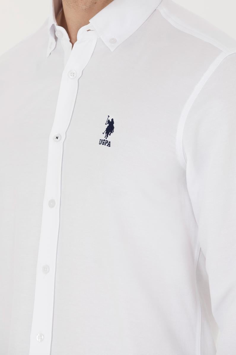 Erkek Beyaz Uzun Kollu Basic Gömlek