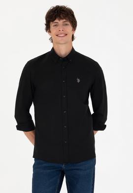 Erkek Siyah Uzun Kollu Basic Gömlek - 50271291037