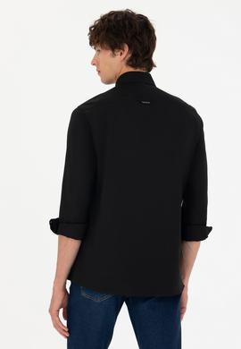 Erkek Siyah Uzun Kollu Basic Gömlek - 50271291037