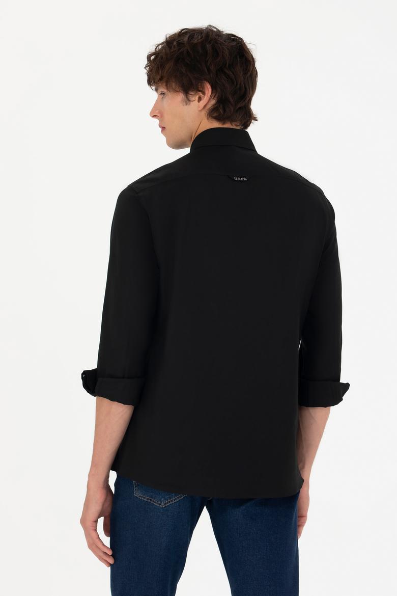 Erkek Siyah Uzun Kollu Basic Gömlek - 50271291037