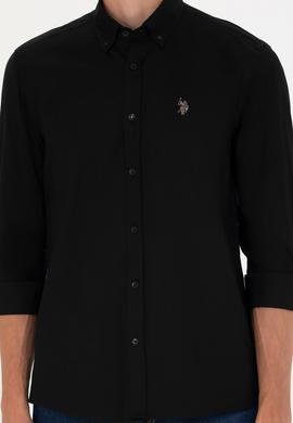 Erkek Siyah Uzun Kollu Basic Gömlek - 50271291037