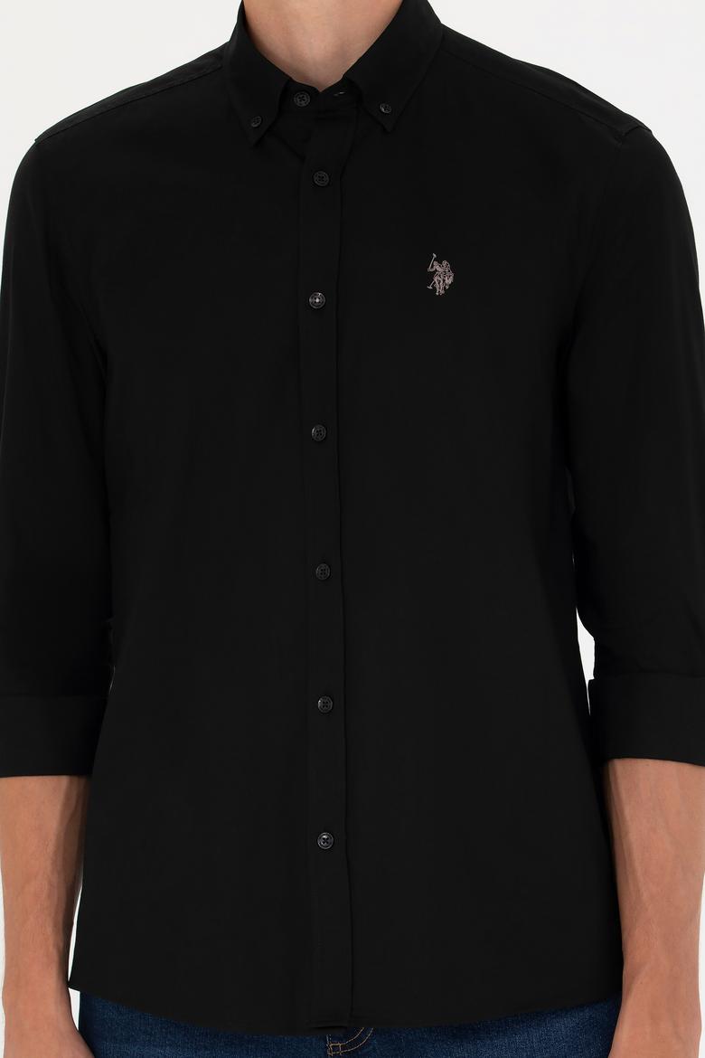 Erkek Siyah Uzun Kollu Basic Gömlek - 50271291037