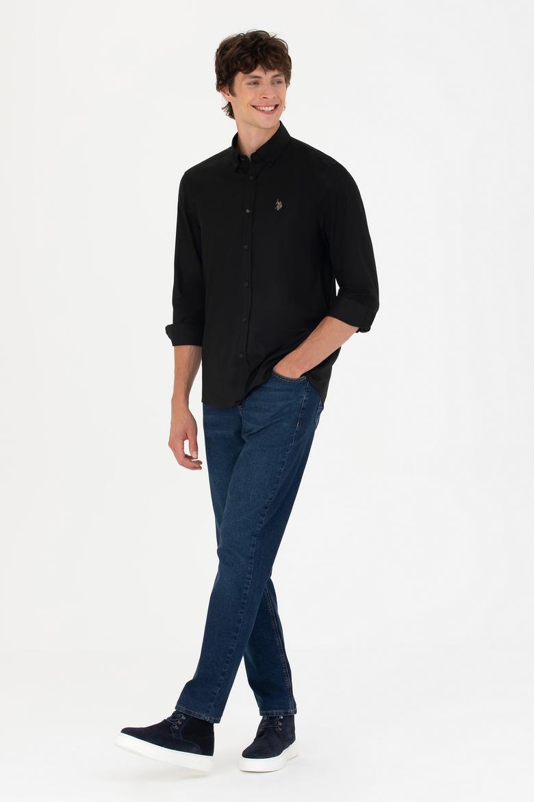 Erkek Siyah Uzun Kollu Basic Gömlek - 50271291037