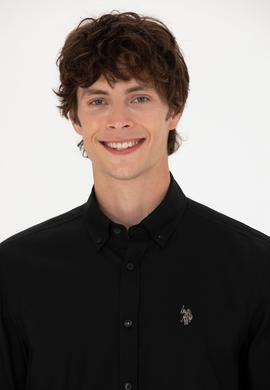 Erkek Siyah Uzun Kollu Basic Gömlek - 50271291037