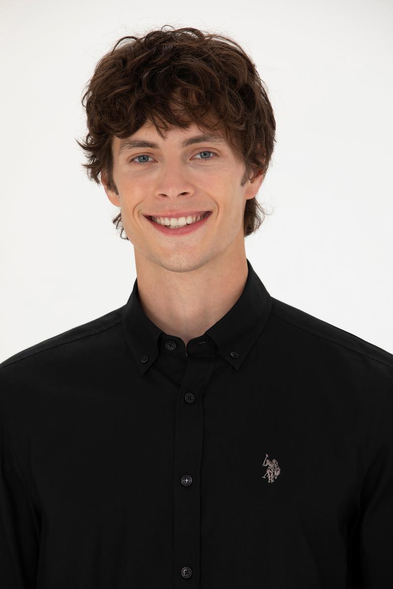 Erkek Siyah Uzun Kollu Basic Gömlek - 50271291037