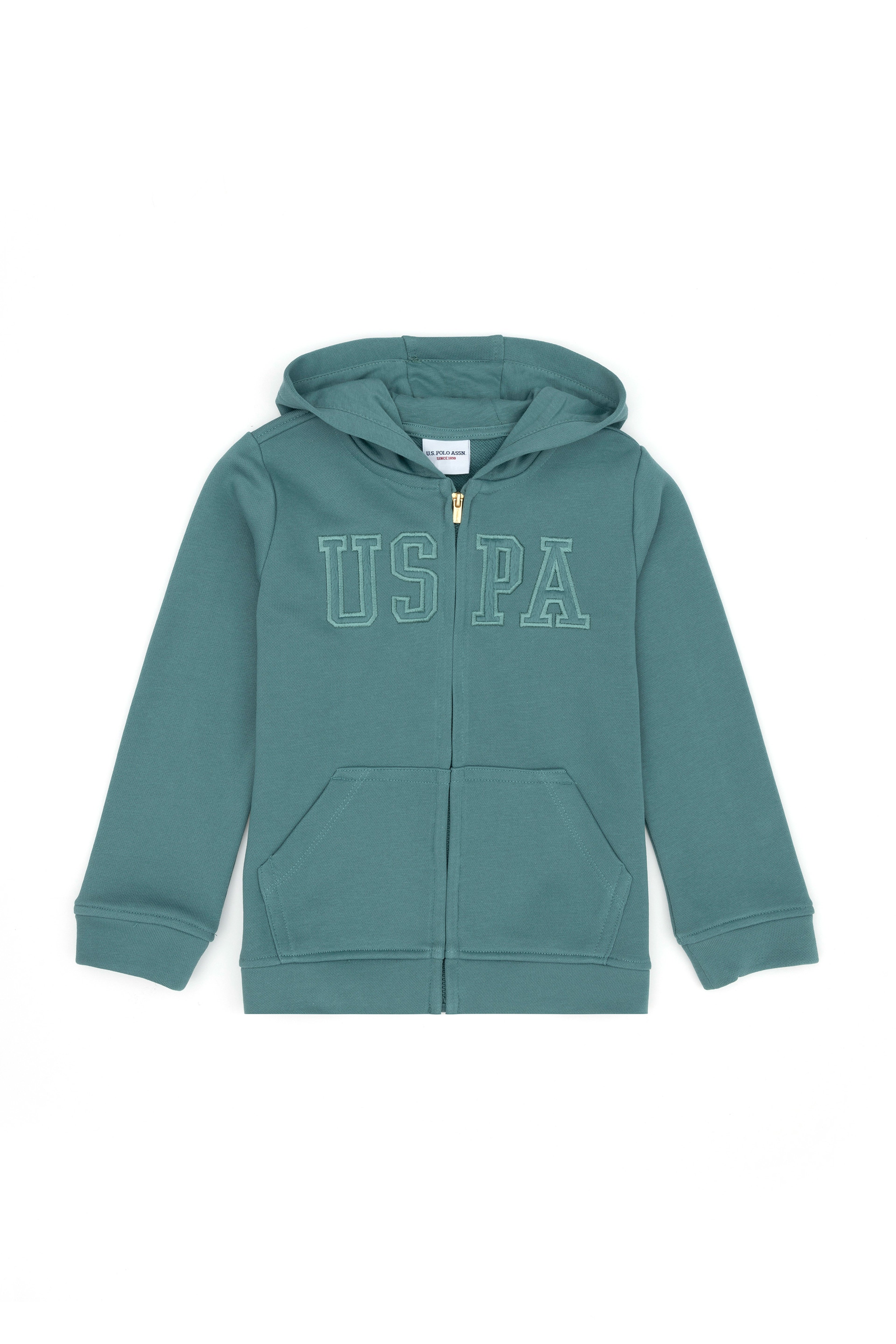 Kız Çocuk Mint Fermuarlı Basic Sweatshirt - Image 1