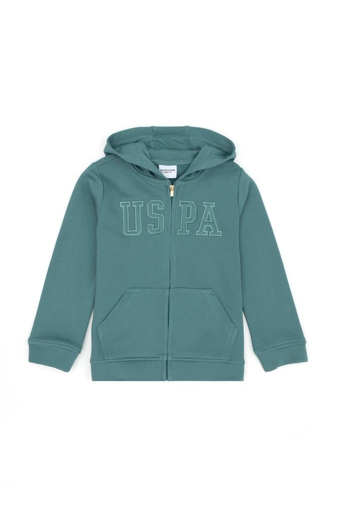 Kız Çocuk Mint Fermuarlı Basic Sweatshirt