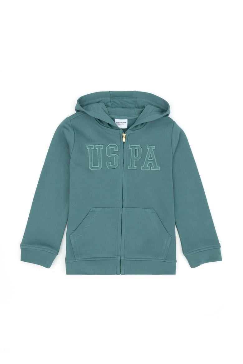 Kız Çocuk Mint Fermuarlı Basic Sweatshirt