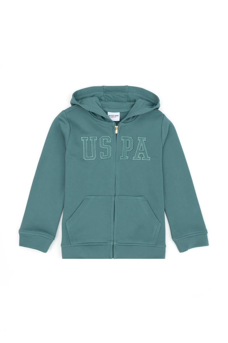 Kız Çocuk Mint Fermuarlı Basic Sweatshirt