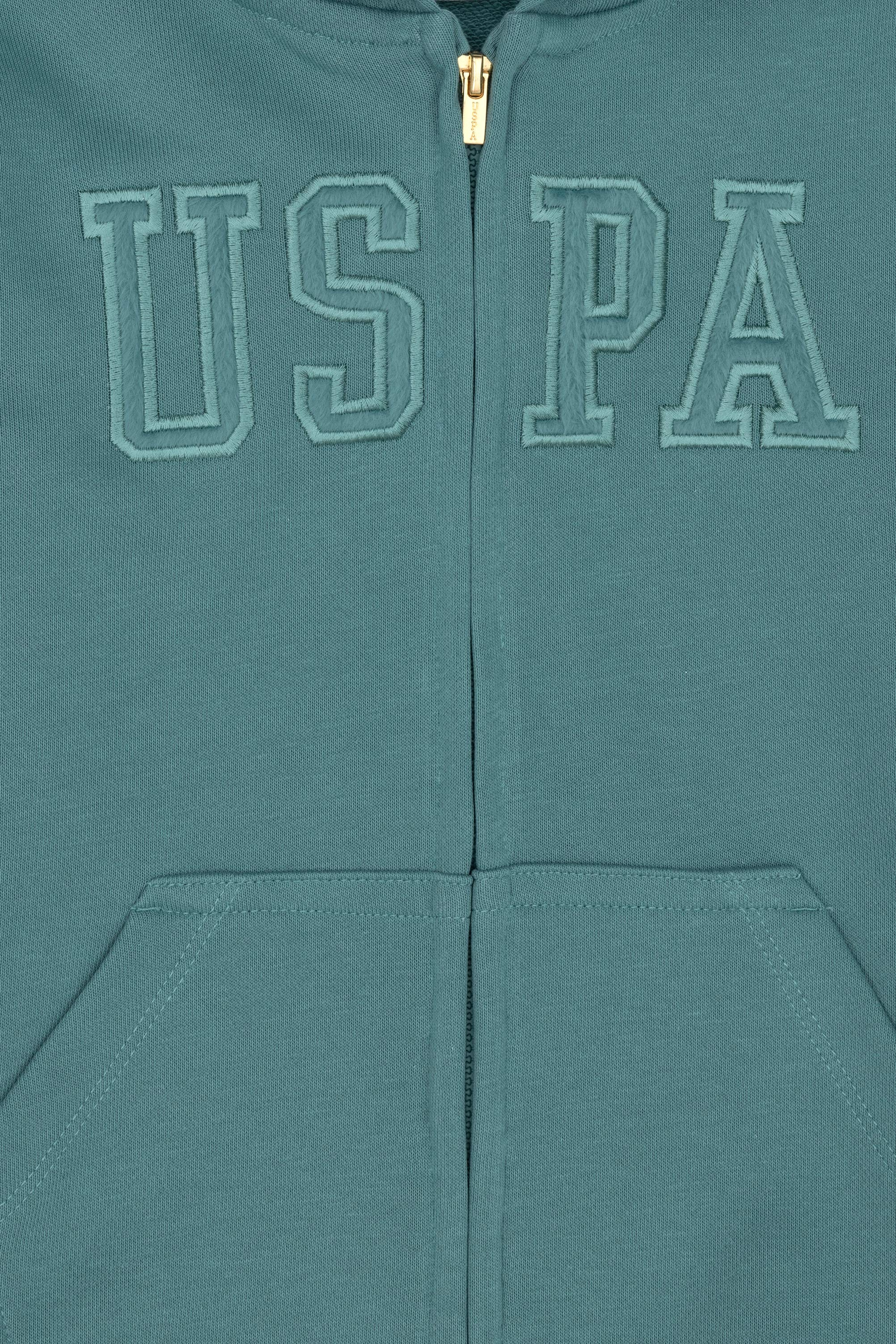 Kız Çocuk Mint Fermuarlı Basic Sweatshirt - Image 3