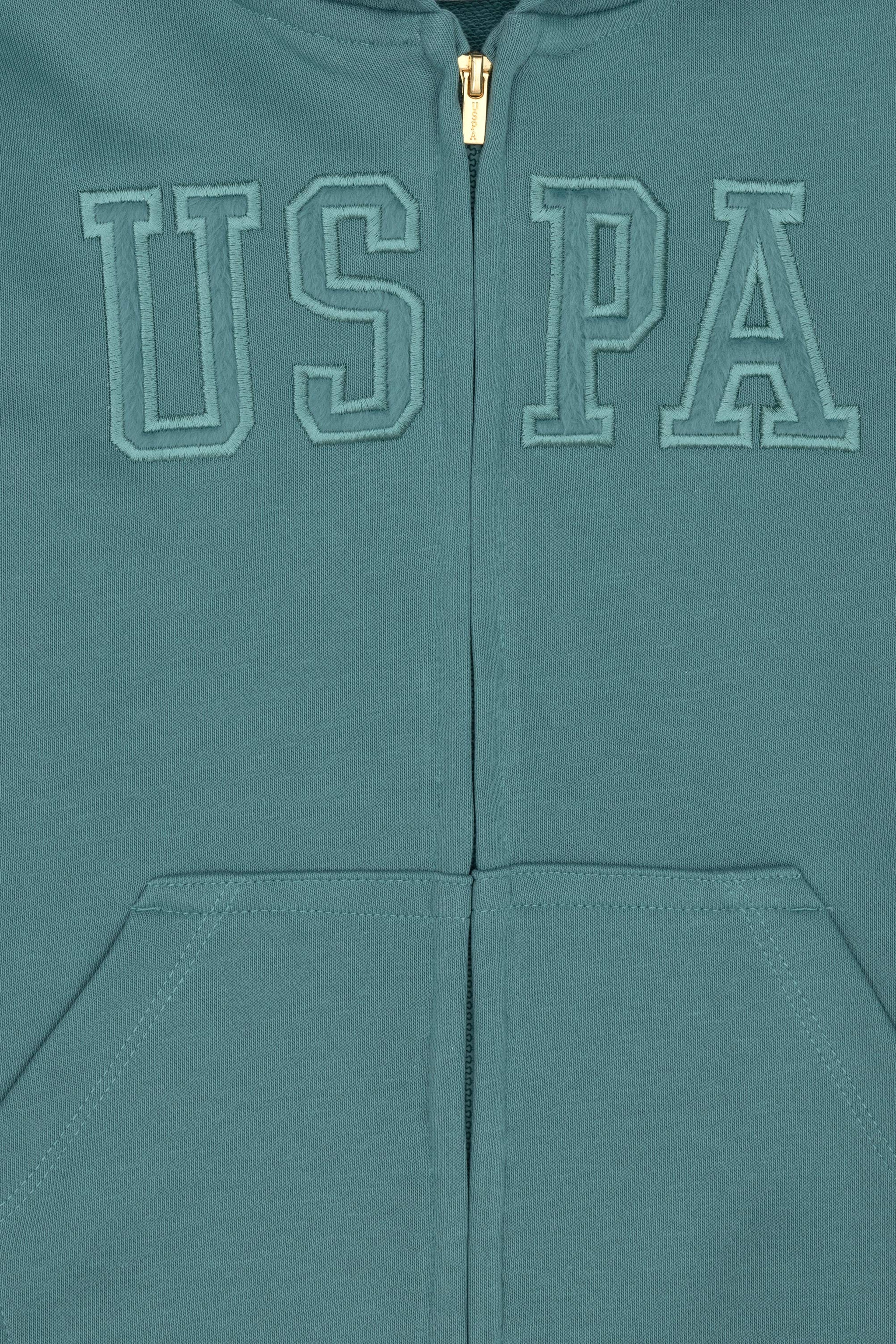 Kız Çocuk Mint Fermuarlı Basic Sweatshirt