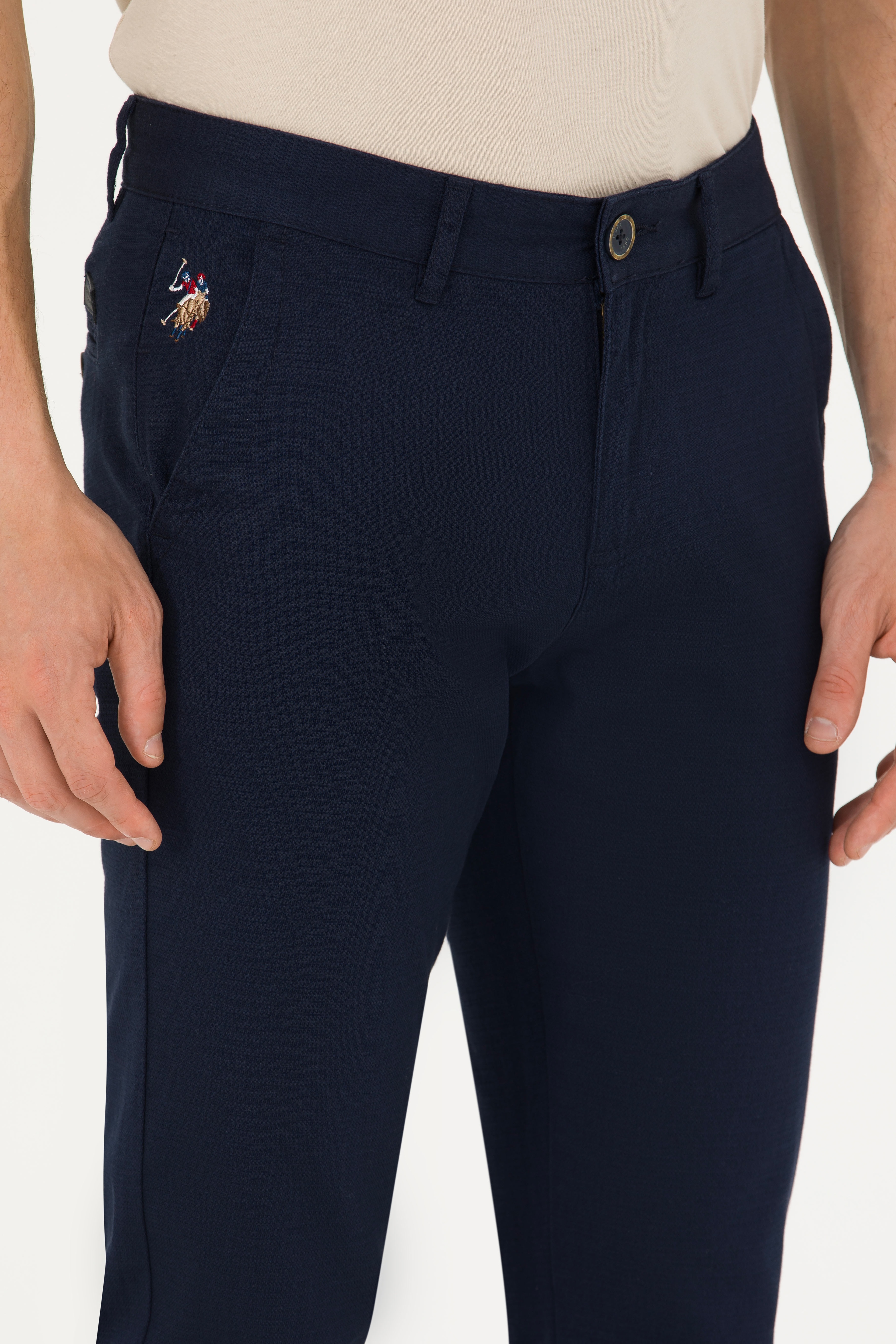 Erkek Slim Fit Lacivert Kanvas / Chino Pantolon