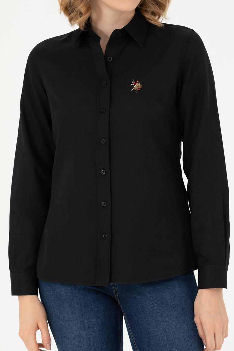 Kadın Siyah Uzun Kollu Basic Gömlek - 50271935042