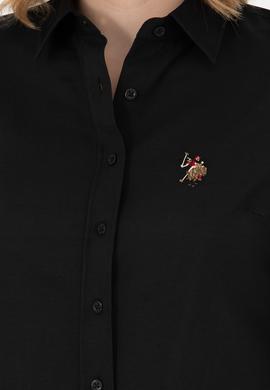 Kadın Siyah Uzun Kollu Basic Gömlek - 50271935042