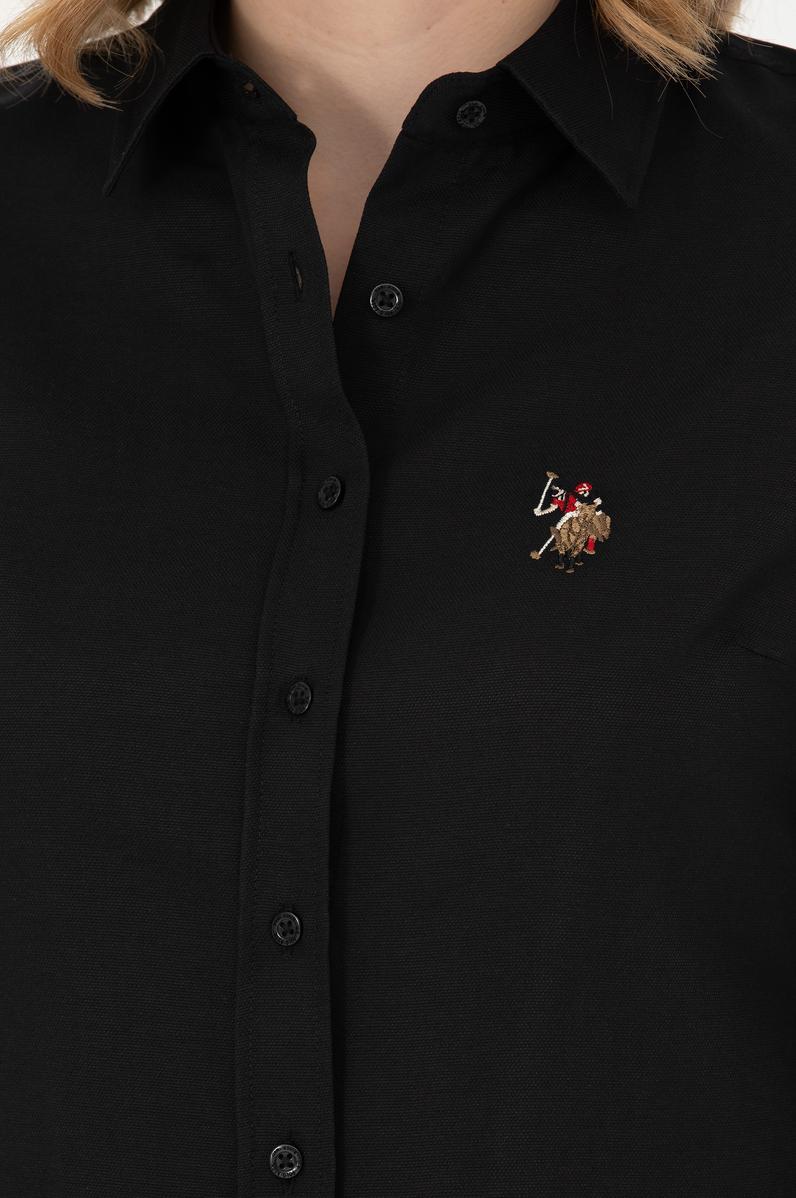 Kadın Siyah Uzun Kollu Basic Gömlek