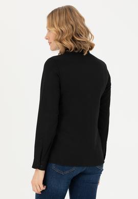 Kadın Siyah Uzun Kollu Basic Gömlek - 50271935042