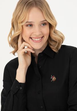 Kadın Siyah Uzun Kollu Basic Gömlek - 50271935042