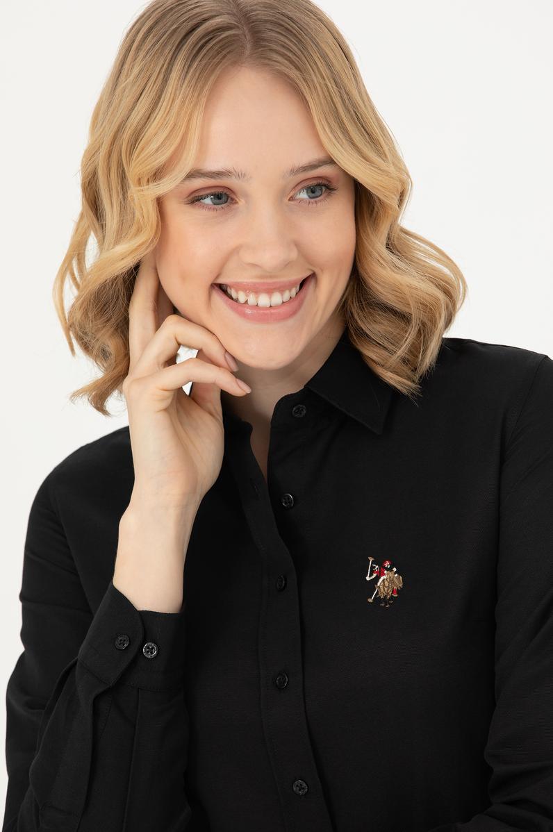 Kadın Siyah Uzun Kollu Basic Gömlek