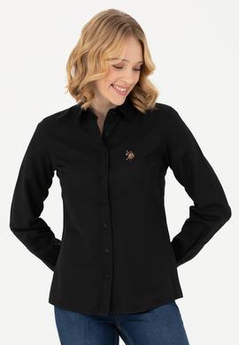 Kadın Siyah Uzun Kollu Basic Gömlek - 50271935042