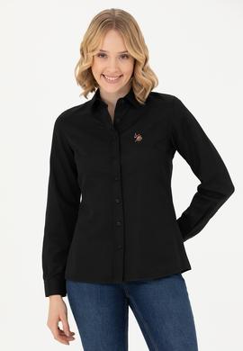 Kadın Siyah Uzun Kollu Basic Gömlek - 50271935042