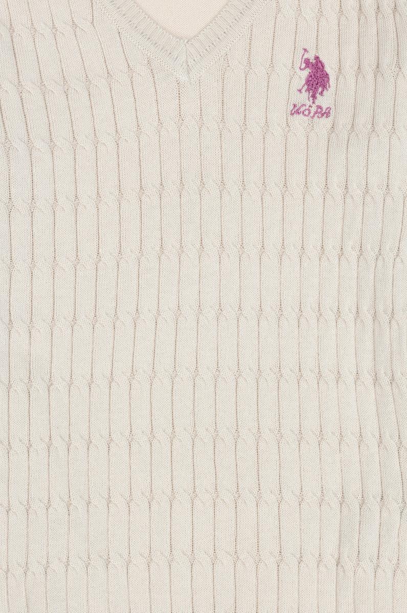 Kız Çocuk Krem Basic Kazak