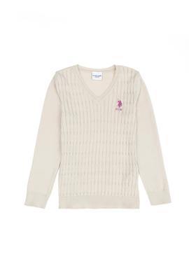 Kız Çocuk Krem Basic Kazak - 50275632004