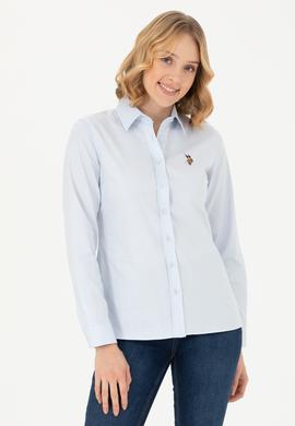 Kadın Açık Mavi Uzun Kollu Basic Gömlek - 50276496011