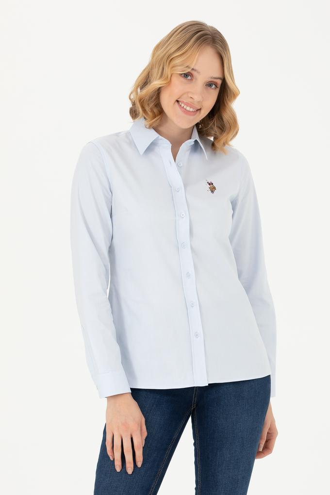 Kadın Açık Mavi Uzun Kollu Basic Gömlek