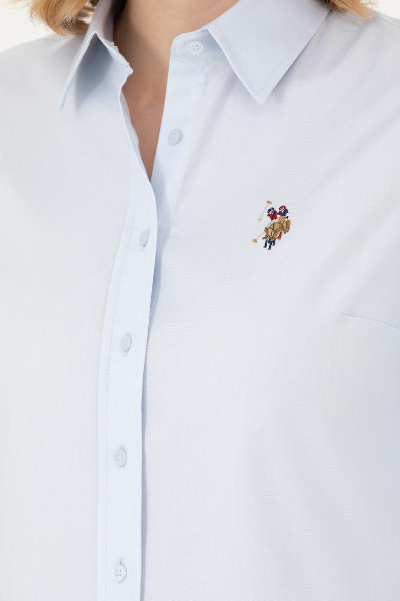 Kadın Açık Mavi Uzun Kollu Basic Gömlek - 50276496011