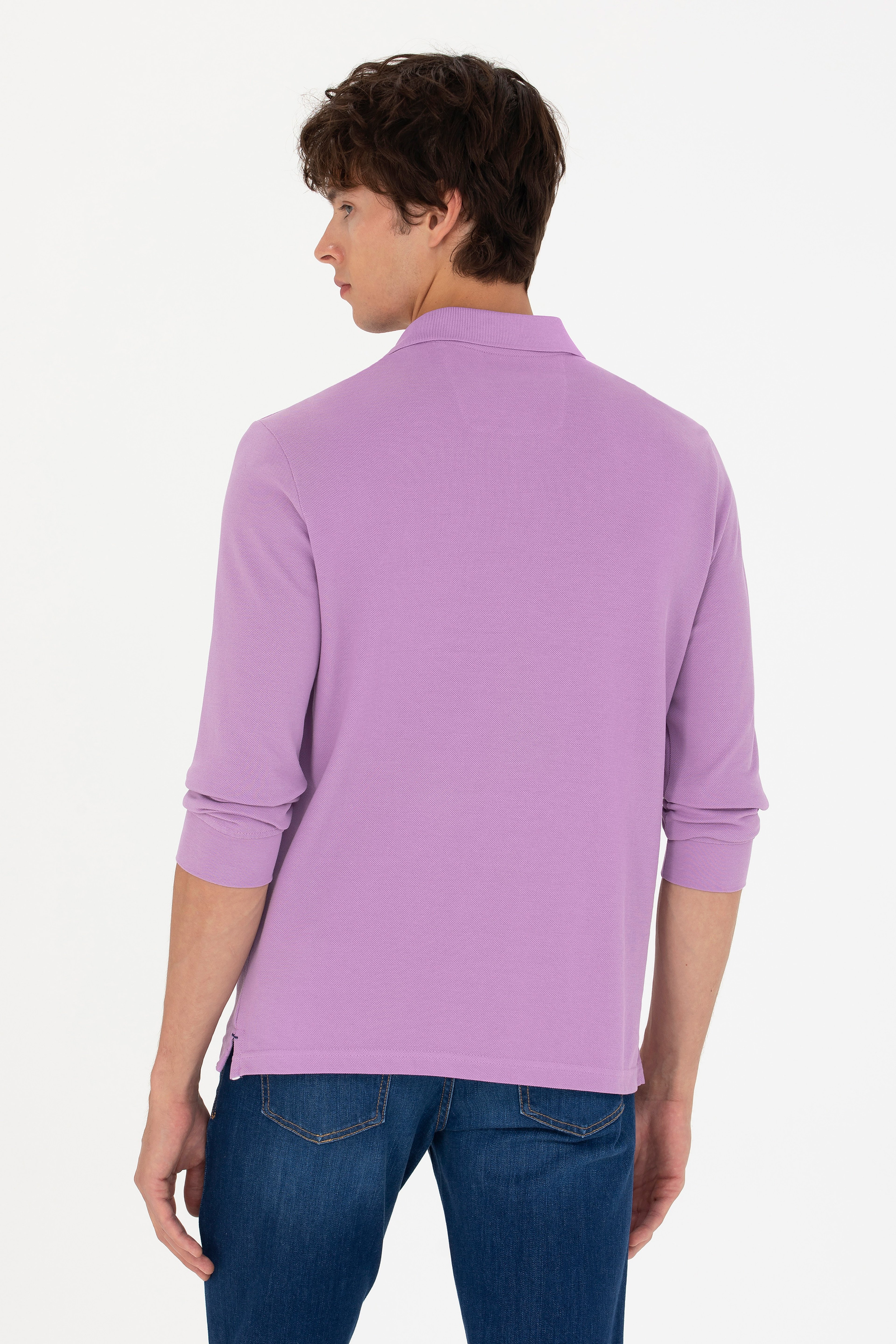 Erkek Lila Basic Sweatshirt