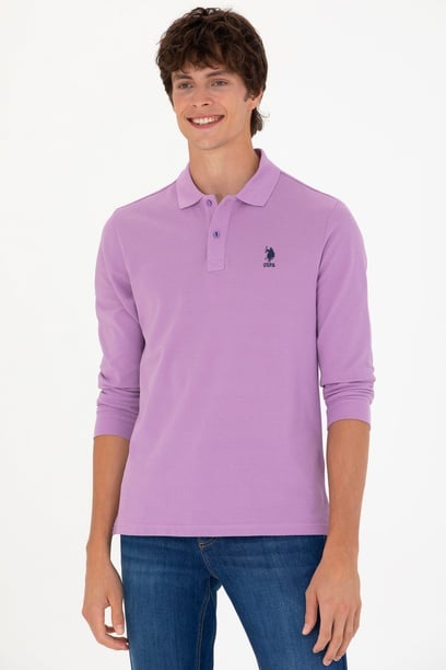 Erkek Lila Basic Sweatshirt