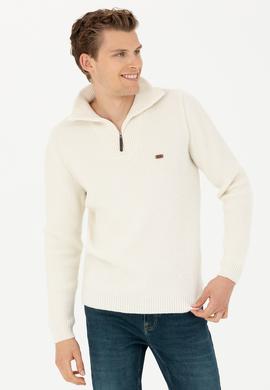 Erkek Taş Yarım Fermuarlı Kazak - 50277089026