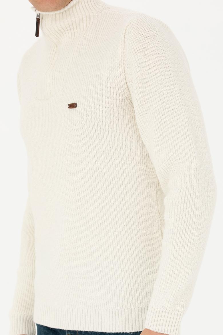 Erkek Taş Yarım Fermuarlı Kazak - 50277089026